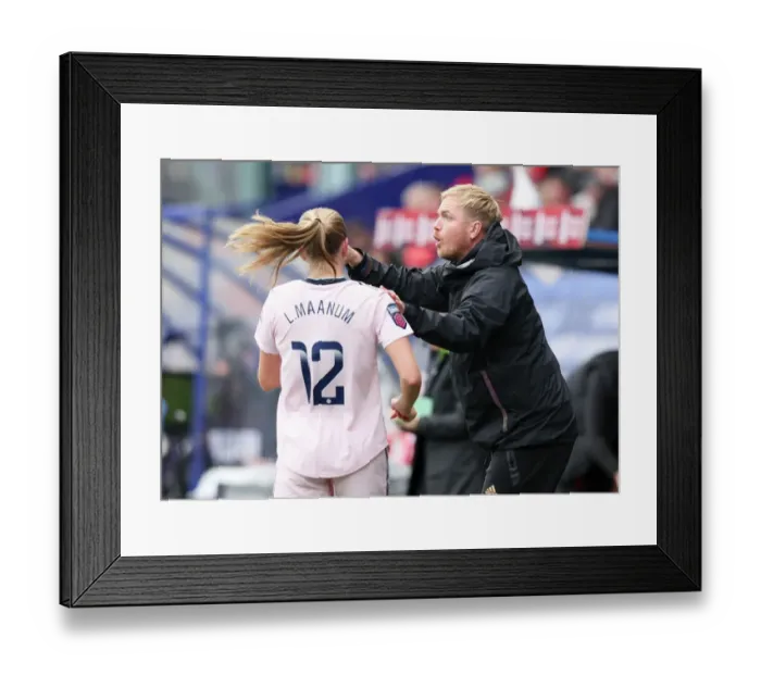 Framed Print : Arsenal Women vs. Liverpool Women: Jonas Eidevall Coaches Arsenal at Prenton Park (FA WSL 2022-23)