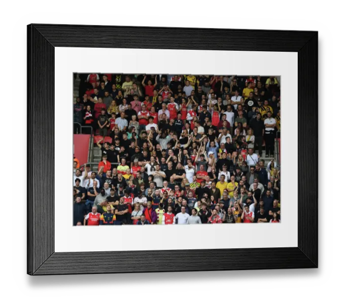 Framed Print : Arsenal Fans at Southampton's St. Mary's Stadium during the 2022-23 Premier League Match
