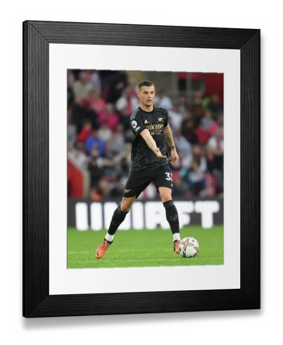 Framed Print : Granit Xhaka in Action: Southampton vs. Arsenal, Premier League 2022-23