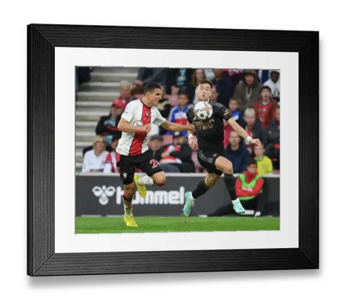 Framed Print : Intense Battle: Kieran Tierney vs. Mo Elyounoussi in Southampton vs. Arsenal Premier League Clash Framed Print : Intense Battle: Kieran Tierney vs. Mo Elyounoussi in Southampton vs. Arsenal Premier League Clash