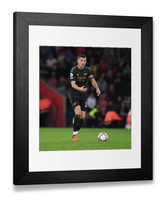 Framed Print : Granit Xhaka: Arsenal's Brilliant Midfield Performance Against Southampton