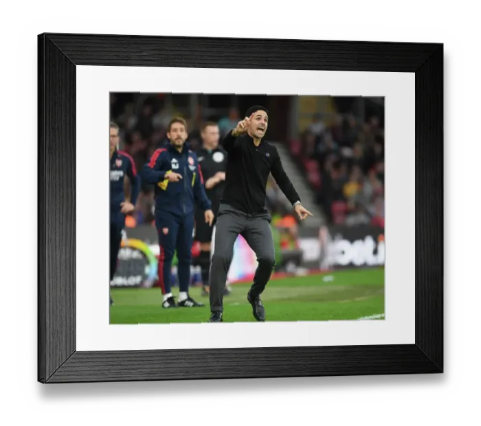 Framed Print : Mikel Arteta and Arsenal Face Off in Premier League Clash at Southampton (2022-23) Framed Print : Mikel Arteta and Arsenal Face Off in Premier League Clash at Southampton (2022-23)