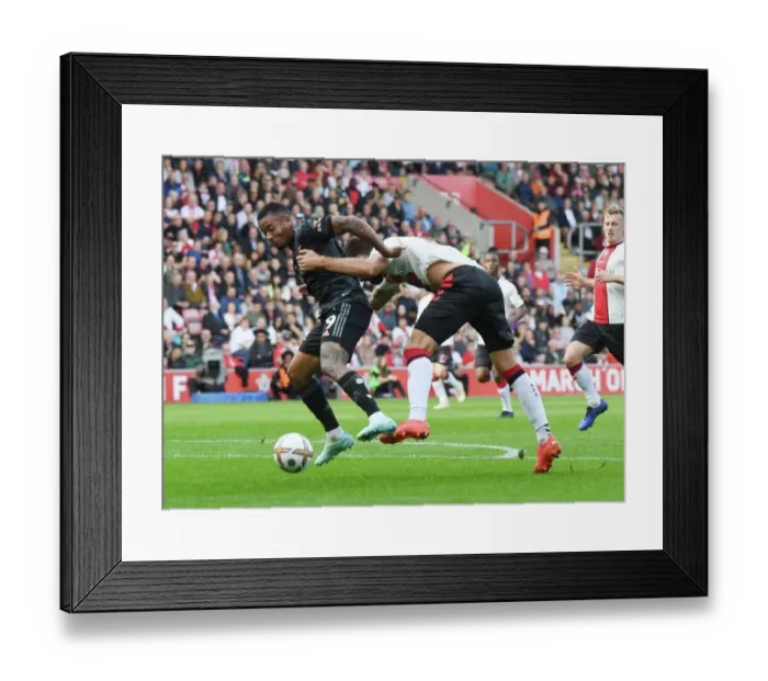 Framed Print : Gabriel Jesus vs Duje Caleta-Car: A Tactical Clash in the Premier League