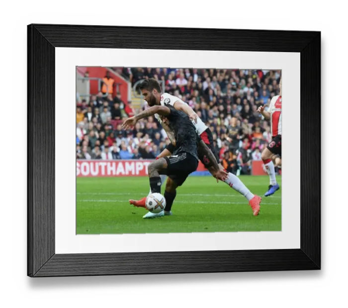 Framed Print : Gabriel Jesus vs Duje Caleta-Car: A Premier League Battle at Southampton
