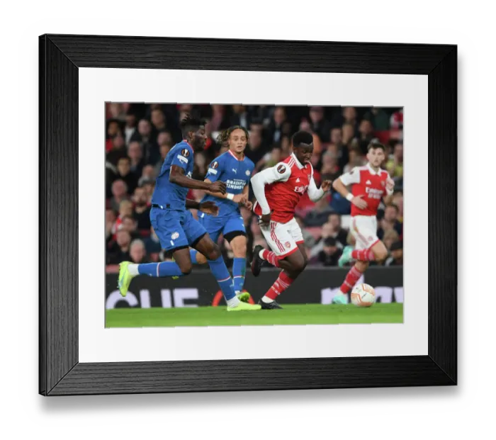 Framed Print : Arsenal vs PSV Eindhoven: Eddie Nketiah in Action - UEFA Europa League 2022-23