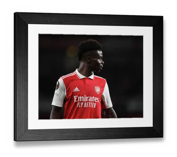 Framed Print : Bukayo Saka Shines: Arsenal's Europa League Victory over PSV Eindhoven