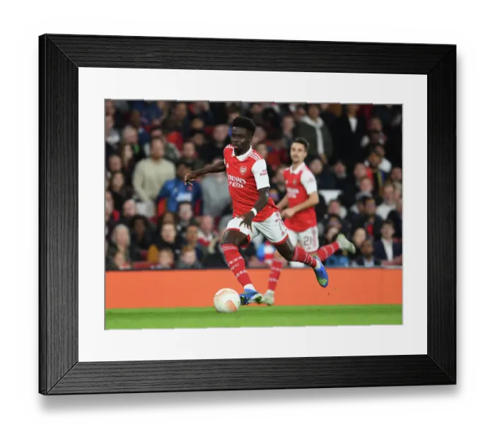 Framed Print : Arsenal vs PSV Eindhoven: Bukayo Saka in Action - UEFA Europa League 2022-23