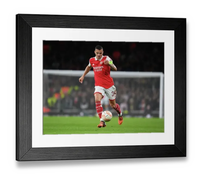 Framed Print : Granit Xhaka's Stellar Midfield Performance: Arsenal's Europa League Triumph over PSV Eindhoven Framed Print : Granit Xhaka's Stellar Midfield Performance: Arsenal's Europa League Triumph over PSV Eindhoven