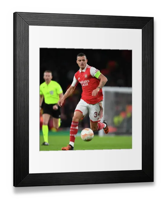 Framed Print : Arsenal vs PSV Eindhoven: Granit Xhaka in Action, UEFA Europa League 2022-23 Framed Print : Arsenal vs PSV Eindhoven: Granit Xhaka in Action, UEFA Europa League 2022-23