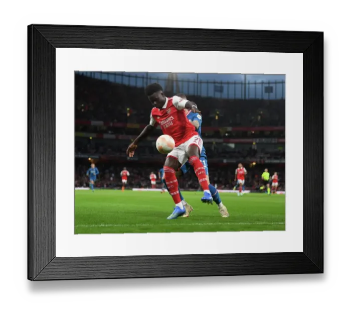 Framed Print : Bukayo Saka Shines: Arsenal's Europa League Victory over PSV Eindhoven (2022-23) Framed Print : Bukayo Saka Shines: Arsenal's Europa League Victory over PSV Eindhoven (2022-23)
