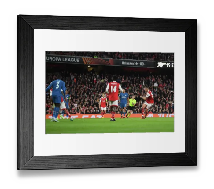 Framed Print : Xhaka's Stunner: Arsenal Secures Europa League Victory over PSV Eindhoven Framed Print : Xhaka's Stunner: Arsenal Secures Europa League Victory over PSV Eindhoven