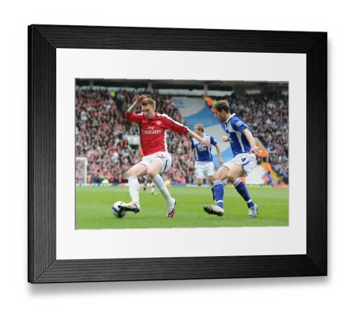 Framed Print : Nicklas Bendtner (Arsenal) Roger Johnson (Birmingham). Birmingham City 1: 1 Arsenal Framed Print : Nicklas Bendtner (Arsenal) Roger Johnson (Birmingham). Birmingham City 1: 1 Arsenal