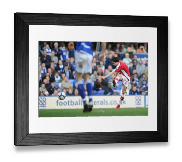 Framed Print : Samir Nasri shoots past Birmingham goalkeeper Joe Hart to score the Arsenal goal Framed Print : Samir Nasri shoots past Birmingham goalkeeper Joe Hart to score the Arsenal goal