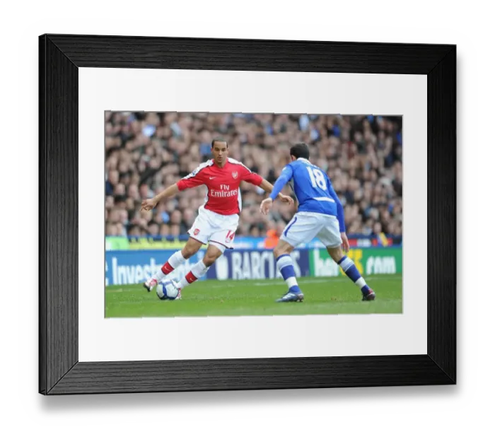 Framed Print : Theo Walcott (Arsenal) Keith Fahey (Birmingham). Birmingham City 1: 1 Arsenal