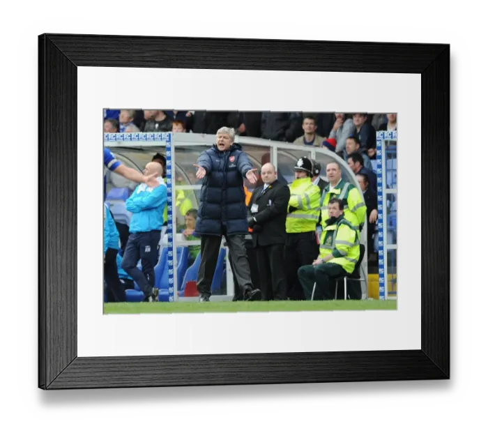 Framed Print : Arsenal manager Arsene Wenger. Birmingham City 1: 1 Arsenal, Barclays Premier League