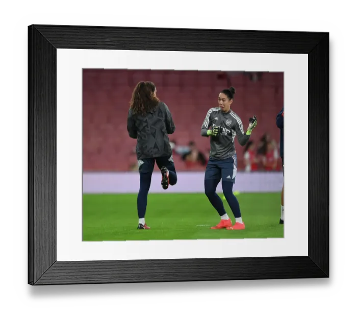 Framed Print : Arsenal Women's Champions League: Marckese and Zinsberger Pre-Match Warm-Up at Emirates Stadium Framed Print : Arsenal Women's Champions League: Marckese and Zinsberger Pre-Match Warm-Up at Emirates Stadium