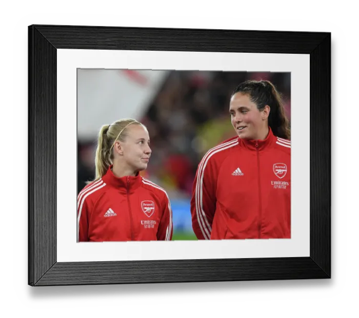 Framed Print : Arsenal Women's Champions League Showdown: Beth Mead and Kaylan Marckese Ready for Battle against FC Zurich