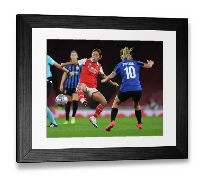 Framed Print : Tense Battle: Arsenal vs. FC Zurich in UEFA Women's Champions League Group C Framed Print : Tense Battle: Arsenal vs. FC Zurich in UEFA Women's Champions League Group C