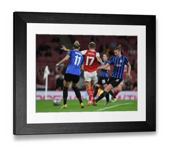 Framed Print : Arsenal Women's Champions League Victory: Lina Hurtig's Hat-trick Seals Win Against FC Zurich Framed Print : Arsenal Women's Champions League Victory: Lina Hurtig's Hat-trick Seals Win Against FC Zurich