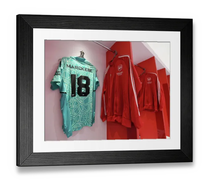 Framed Print : Arsenal Women's Champions League Preparation: Kaylan Marckese in the Emirates Changing Room Framed Print : Arsenal Women's Champions League Preparation: Kaylan Marckese in the Emirates Changing Room