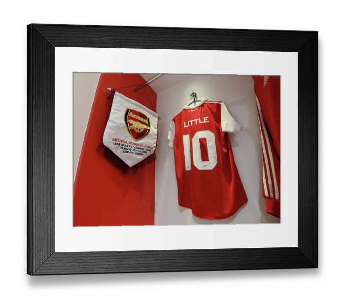 Framed Print : Arsenal Women's Champion League: Kaylan Marckese Gears Up in the Emirates Changing Room