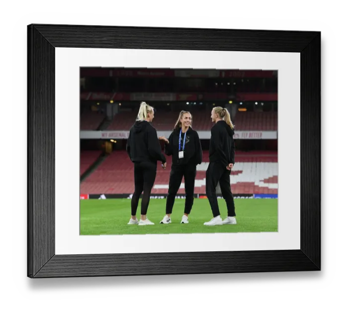 Framed Print : Arsenal Women's Champion League: Kaylan Marckese Gears Up in the Emirates Changing Room