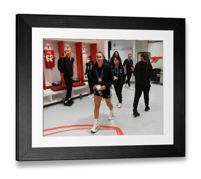 Framed Print : Arsenal's Kaylan Marckese Gears Up in Emirates Changing Room Ahead of Champions League Clash Framed Print : Arsenal's Kaylan Marckese Gears Up in Emirates Changing Room Ahead of Champions League Clash