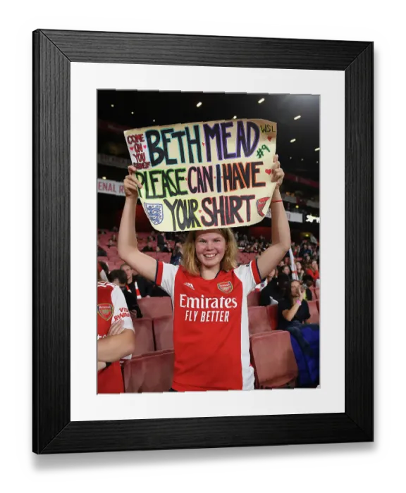 Framed Print : Young Arsenal Fans Excitement at Emirates Stadium: Arsenal Women vs. FC Zurich, UEFA Women's Champions League Framed Print : Young Arsenal Fans Excitement at Emirates Stadium: Arsenal Women vs. FC Zurich, UEFA Women's Champions League
