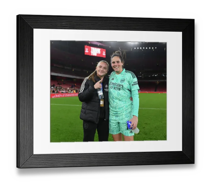 Framed Print : Arsenal Women Celebrate Victory in UEFA Champions League: Teyah Goldie and Kaylan Marceese Rejoice after Win against FC Zurich Framed Print : Arsenal Women Celebrate Victory in UEFA Champions League: Teyah Goldie and Kaylan Marceese Rejoice after Win against FC Zurich