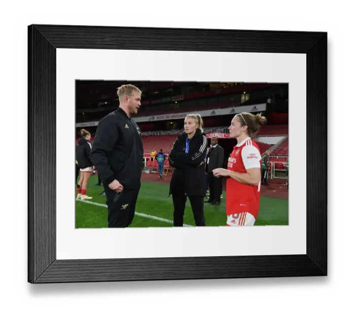 Framed Print : Arsenal Women's UEFA Champions League Victory: Jonas Eidevall's Team Celebrates with Kim Little and Leah Williamson Framed Print : Arsenal Women's UEFA Champions League Victory: Jonas Eidevall's Team Celebrates with Kim Little and Leah Williamson