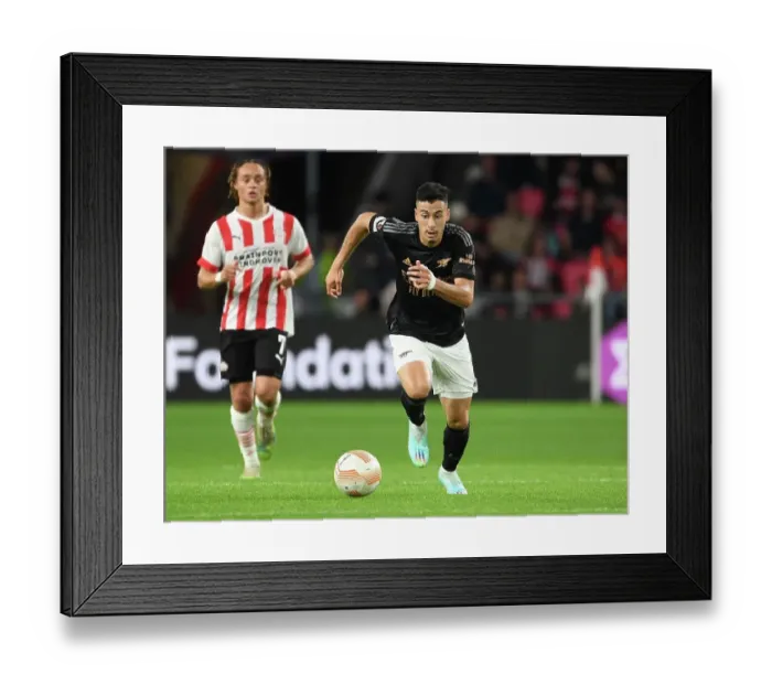 Framed Print : Arsenal's Martinelli Shines in Europa League Clash against PSV Eindhoven Framed Print : Arsenal's Martinelli Shines in Europa League Clash against PSV Eindhoven