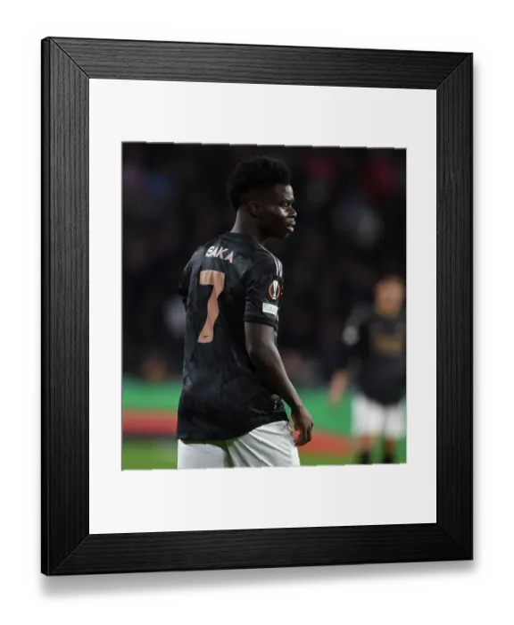 Framed Print : Bukayo Saka in Action: Arsenal vs PSV Eindhoven, UEFA Europa League 2022-23 Framed Print : Bukayo Saka in Action: Arsenal vs PSV Eindhoven, UEFA Europa League 2022-23