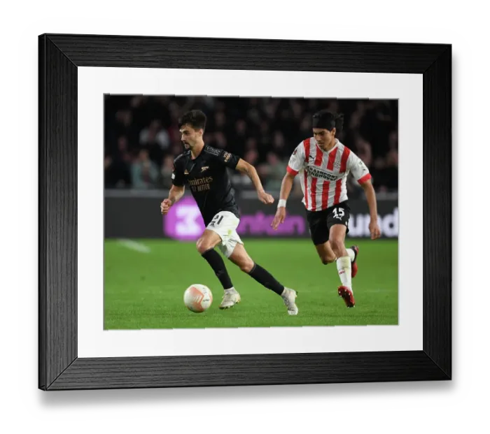 Framed Print : Fabio Vieira's Europa League Magic: Outmaneuvering PSV's Erick Gutierrez Framed Print : Fabio Vieira's Europa League Magic: Outmaneuvering PSV's Erick Gutierrez