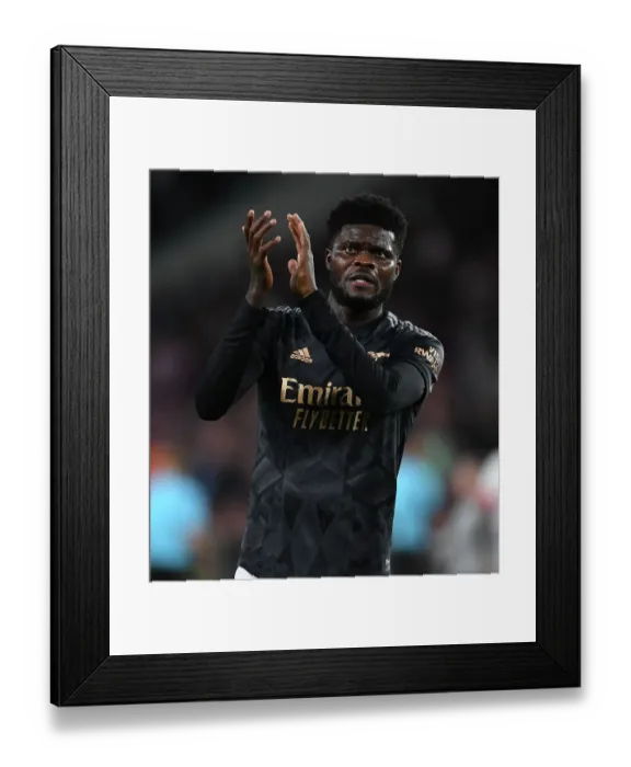 Framed Print : Thomas Partey Celebrates with Arsenal Fans after Europa League Victory over PSV Eindhoven Framed Print : Thomas Partey Celebrates with Arsenal Fans after Europa League Victory over PSV Eindhoven