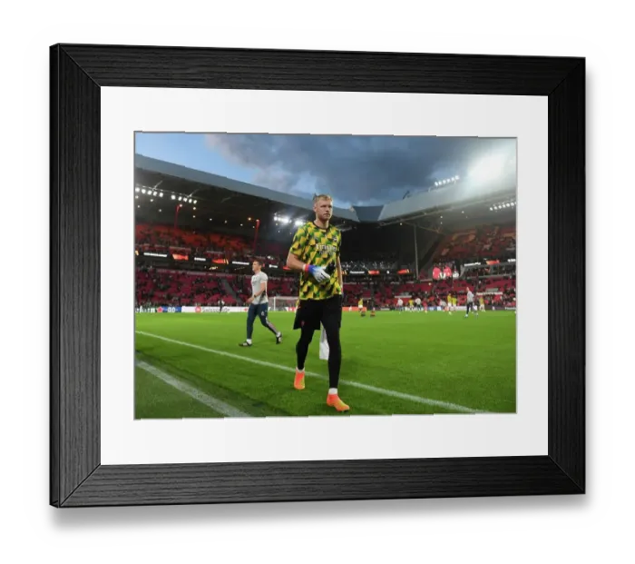 Framed Print : Arsenal's Aaron Ramsdale Prepares for PSV Eindhoven Showdown in Europa League Group A Framed Print : Arsenal's Aaron Ramsdale Prepares for PSV Eindhoven Showdown in Europa League Group A