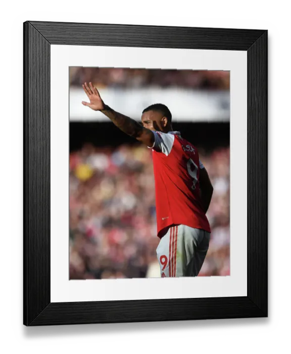 Framed Print : Gabriel Jesus in Action: Arsenal Takes on Nottingham Forest (2022-23)