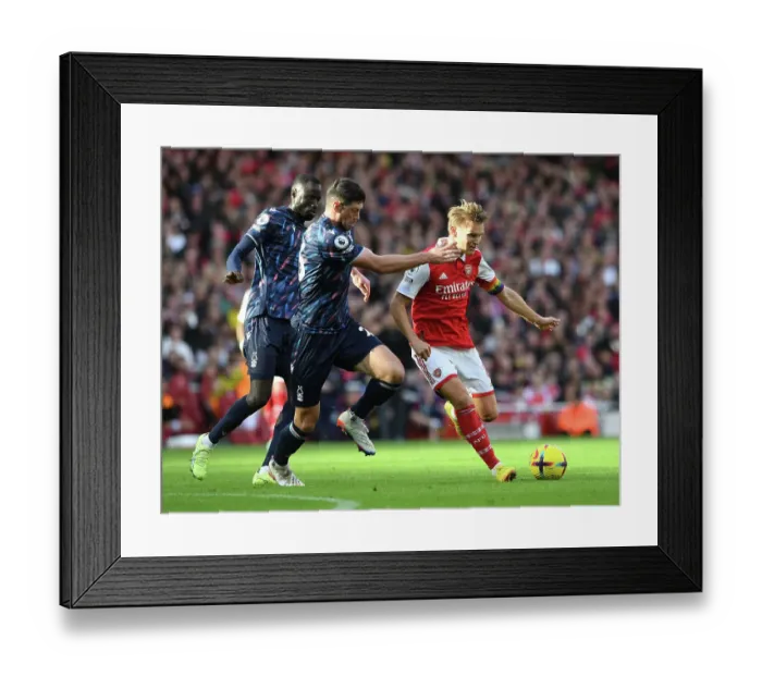 Framed Print : Clash of Midfield Titans: Odegaard vs McKenna - Arsenal's Showdown against Nottingham Forest (2022-23) Framed Print : Clash of Midfield Titans: Odegaard vs McKenna - Arsenal's Showdown against Nottingham Forest (2022-23)