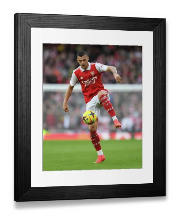 Framed Print : Arsenal's Xhaka Shines in Premier League Clash Against Nottingham Forest