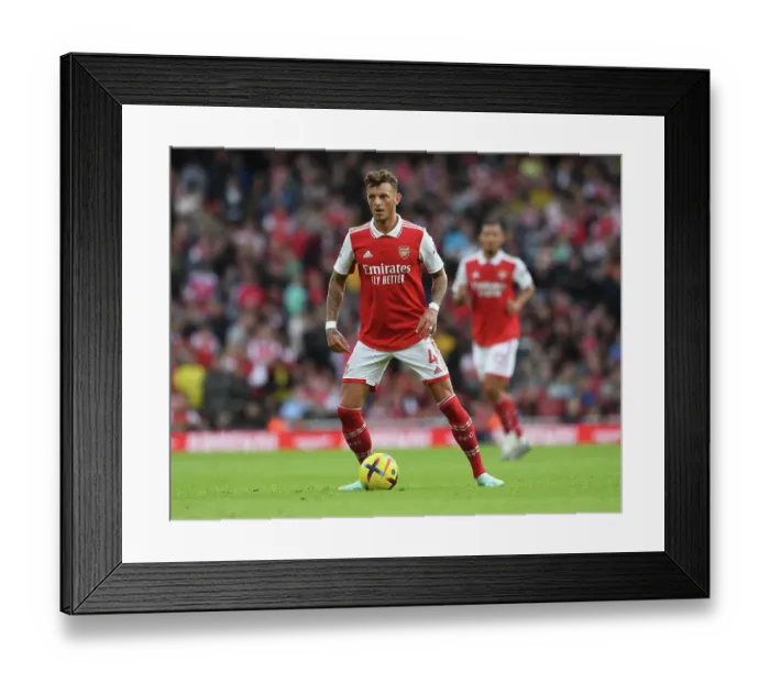 Framed Print : Ben White's Star Performance: Arsenal Overpowers Nottingham Forest in Premier League Showdown