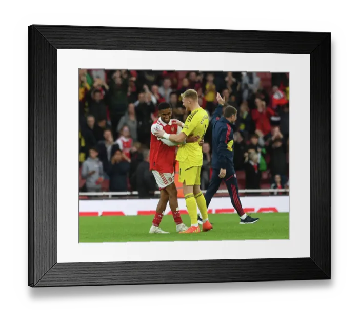 Framed Print : Arsenal's Victory: Reiss Nelson and Aaron Ramsdale Celebrate Against Nottingham Forest (2022-23) Framed Print : Arsenal's Victory: Reiss Nelson and Aaron Ramsdale Celebrate Against Nottingham Forest (2022-23)