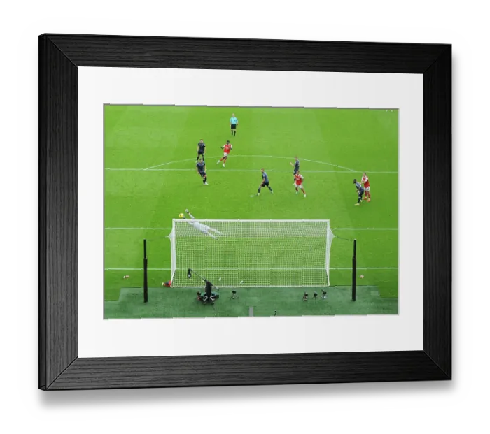 Framed Print : Thomas Partey Scores Arsenal's Fourth Goal: Arsenal 4-0 Nottingham Forest (2022-23)