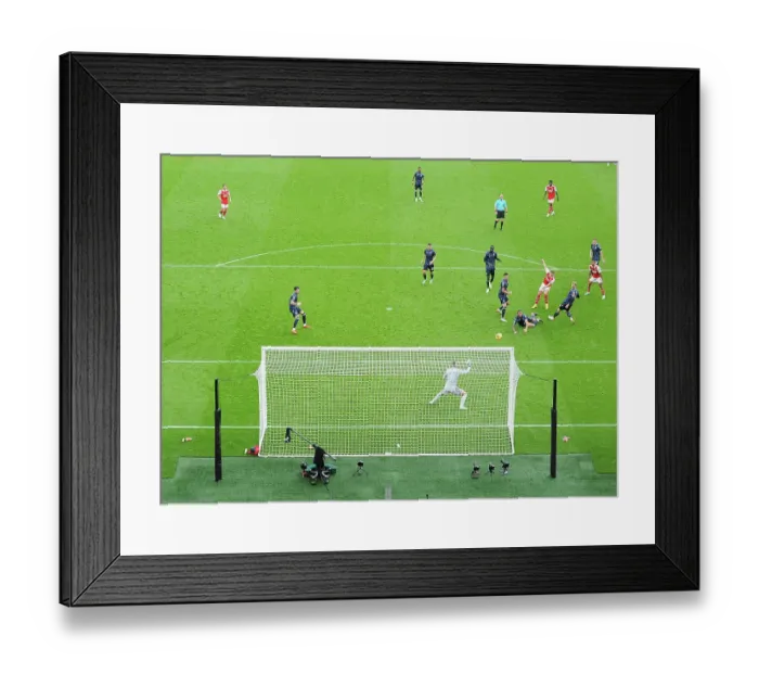 Framed Print : Martin Odegaard's Stunning Fifth Goal: Arsenal Crushes Nottingham Forest 5-0 (Premier League 2022-23)
