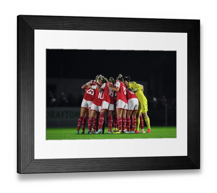 Framed Print : Arsenal Women Huddle Before Kick-off Against West Ham United in FA WSL Match Framed Print : Arsenal Women Huddle Before Kick-off Against West Ham United in FA WSL Match