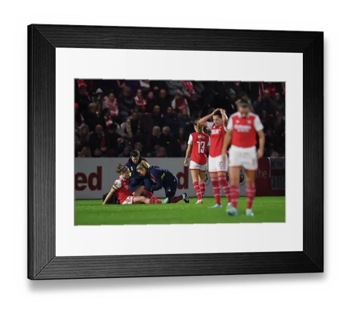 Framed Print : Arsenal's Kim Little Suffers Injury in Arsenal Women vs West Ham United Clash Framed Print : Arsenal's Kim Little Suffers Injury in Arsenal Women vs West Ham United Clash