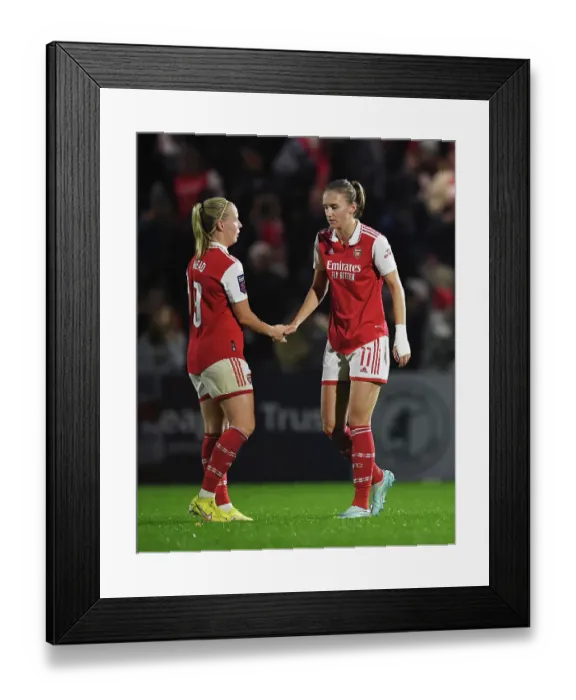 Framed Print : Arsenal Women's Stars Miedema and Mead Dazzle in Showdown against West Ham United