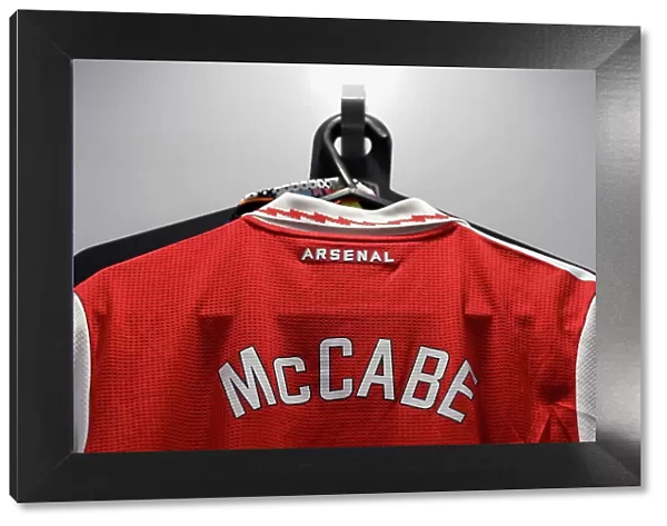 Arsenal Women's Team: Katie McCabe's Detailed Shirt View Ahead of Arsenal vs West Ham United (2022-23)
