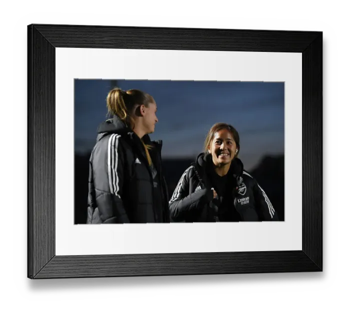 Framed Print : Arsenal Women's Pre-Match Pitch Inspection vs West Ham United (2022-23)