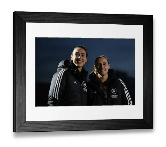Framed Print : Arsenal Women's Pre-Match Inspection: Goalkeepers Zinsberger and Maritz Check Pitch Conditions at Meadow Park (2022-23 Season) Framed Print : Arsenal Women's Pre-Match Inspection: Goalkeepers Zinsberger and Maritz Check Pitch Conditions at Meadow Park (2022-23 Season)
