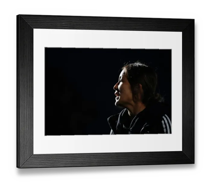 Framed Print : Mana Iwabuchi Inspects Arsenal Women's Pitch Before Arsenal vs West Ham United Match
