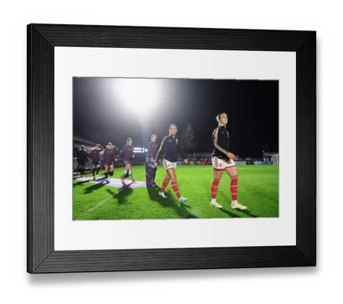 Framed Print : Arsenal Women's Star Players: Lotte Wubben-Moy and Katie McCabe Focus Ahead of Arsenal vs West Ham United (2022-23)